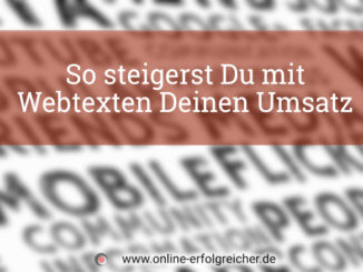 Beitragsbild Mit Webtexten Umsatz steigern