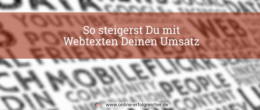 Beitragsbild Mit Webtexten Umsatz steigern